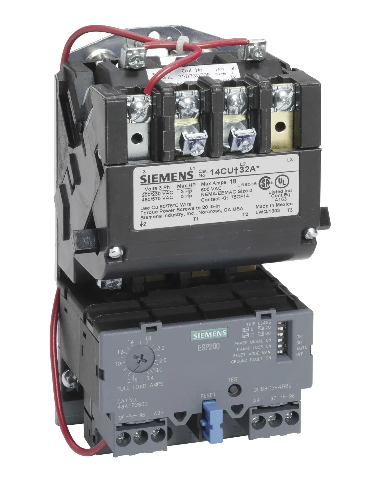 Siemens Industry, Inc. 14CUB32AC Motor Starter Controls product image