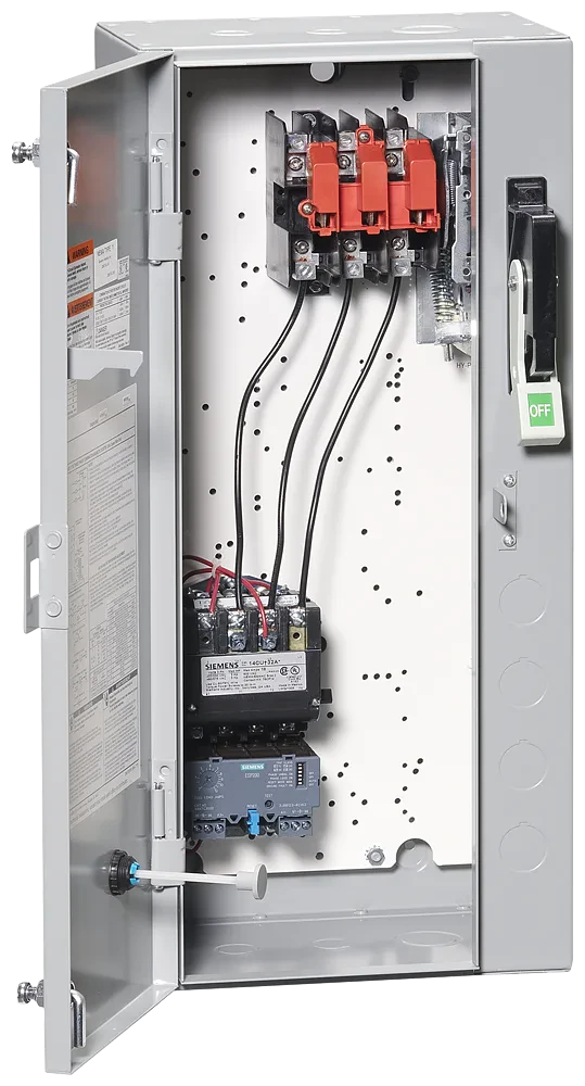 Non-reversing motor starter, Size 1, H2 Solid-state overload relay, OLR amp range 3-12A, 110 120/220 240VAC 60Hz coil, Combination type, 30A non-fusible disconnect, Enclosure NEMA type 1, Indoor general purpose use, Standard width enclosure