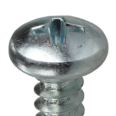 Pan Head Self Drilling Screw, Steel material, #10 x 1/2 in. Size, Zinc Plated Finish, Phillips drive type, #2 bit size