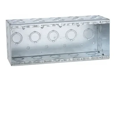 Masonry Bx., 3-1/2 In. Dp. Nongangable w/Conduit KO's, 5-Gang, 9-7/32In. Wide